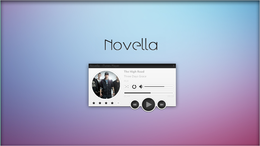 Novella 1.1 Music Player. [Rainmeter Skin]