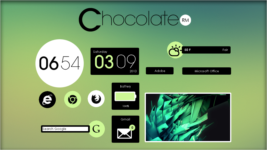 Chocolate Suite 1.0 [Rainmeter Skin]