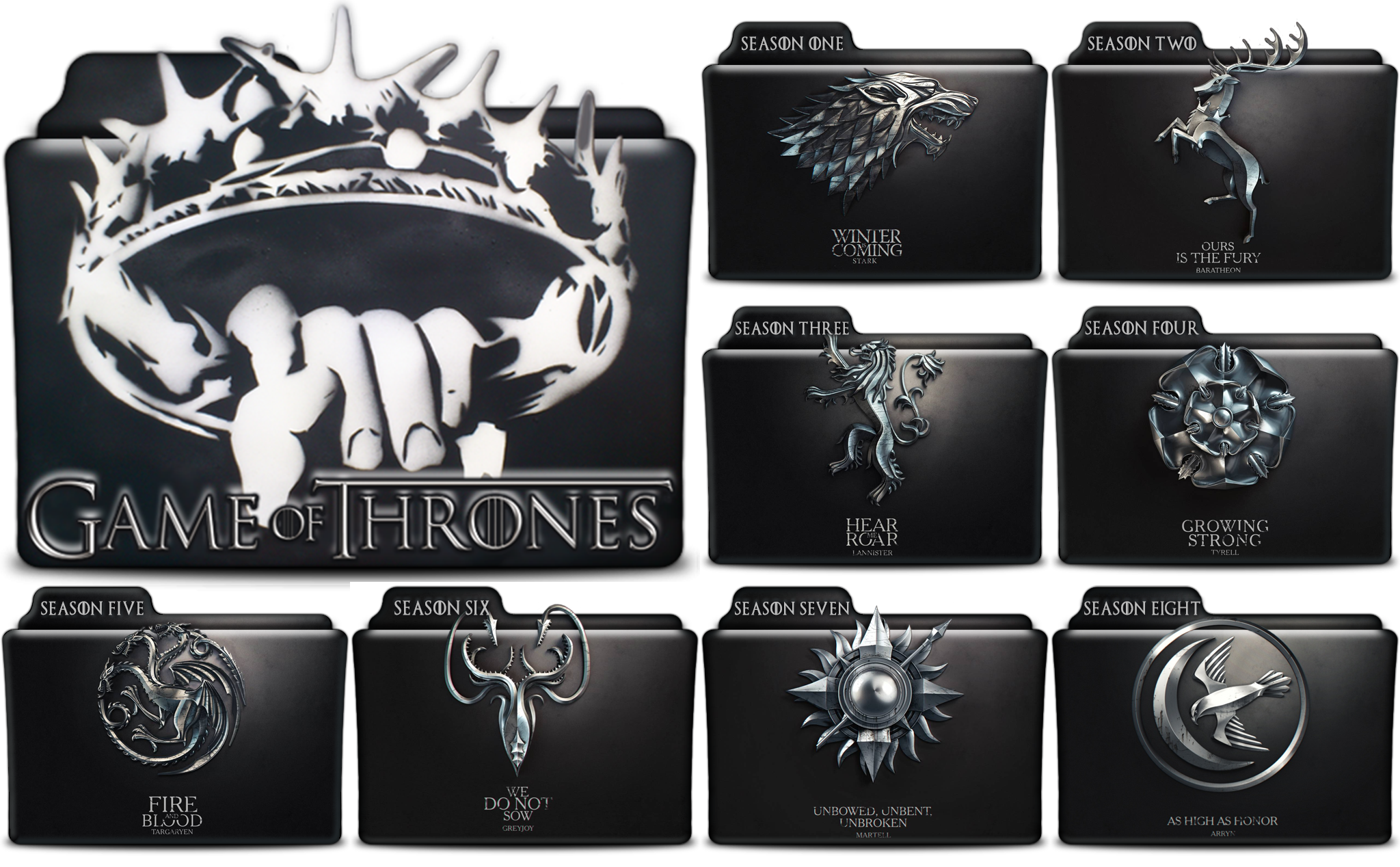 Game of Thrones Seasons 1-8 Folder Icons by NicholasMacAldonich on  DeviantArt