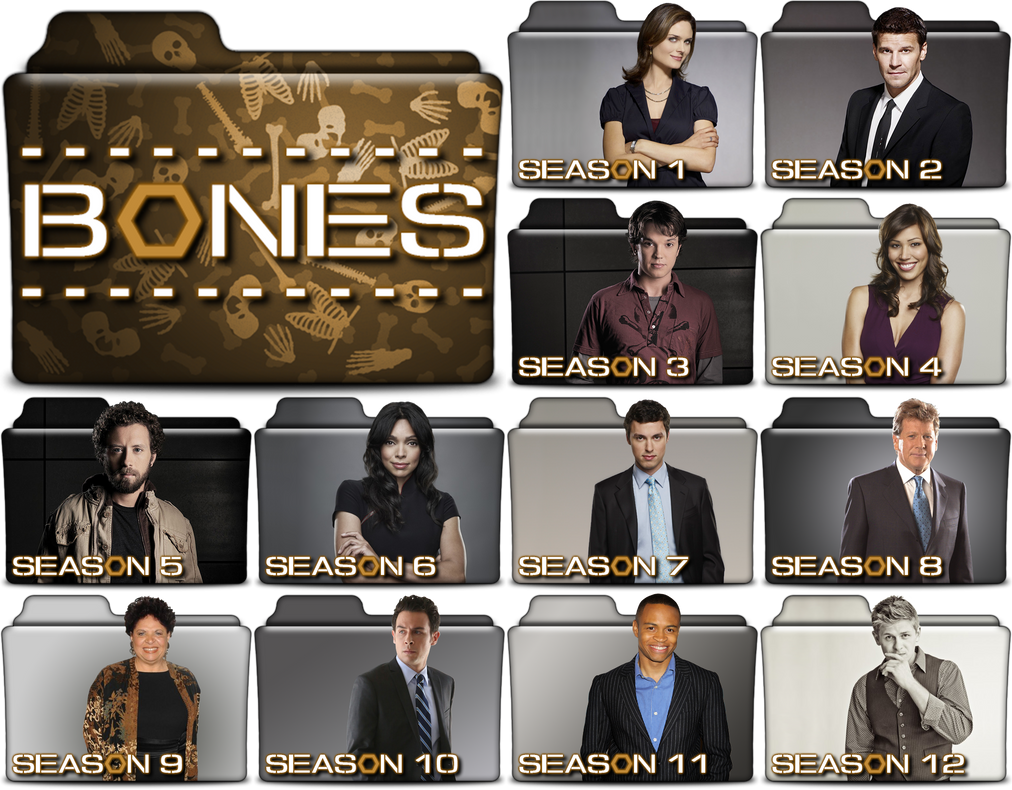 Bones TV Show Folders in PNG and ICO by vikkipoe24