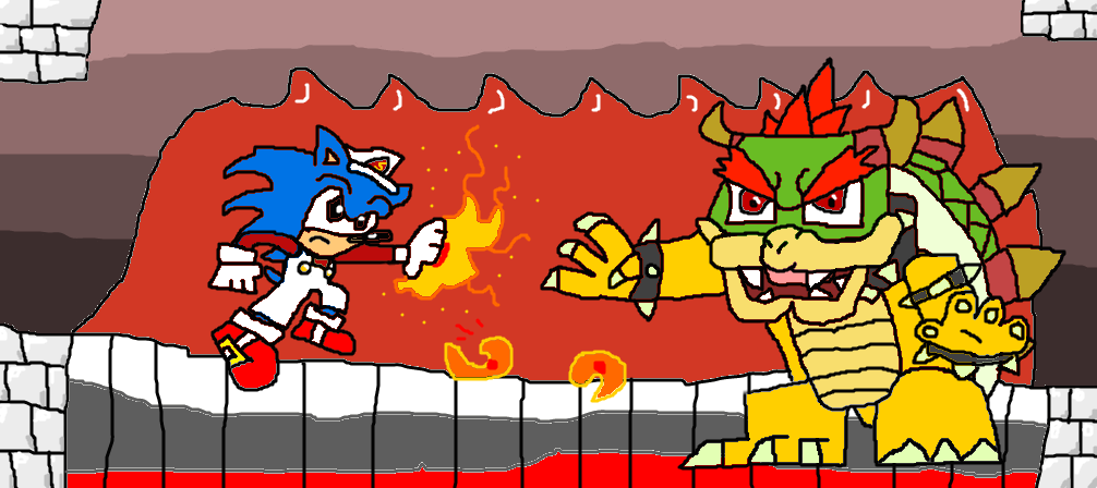 Hedgehog and Koopa (Sonic The Hedgehog Art Trade)