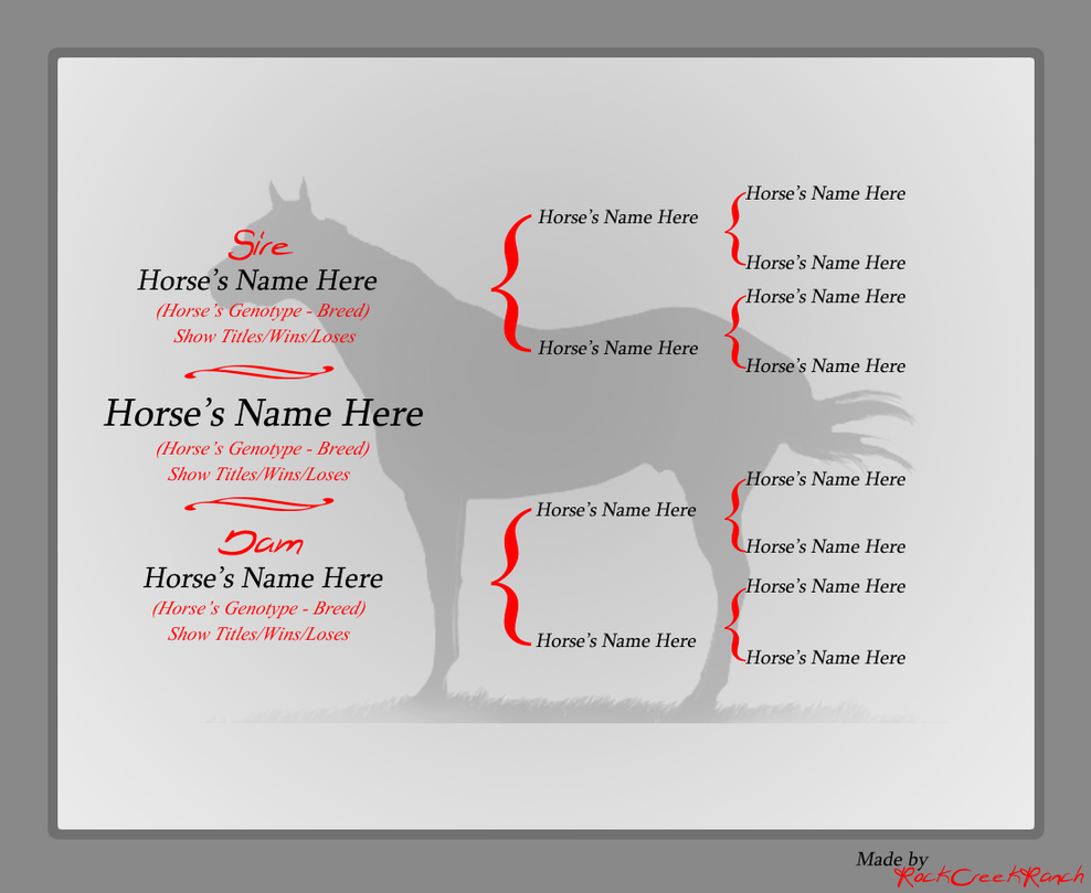Horse Pedigree Chart Template