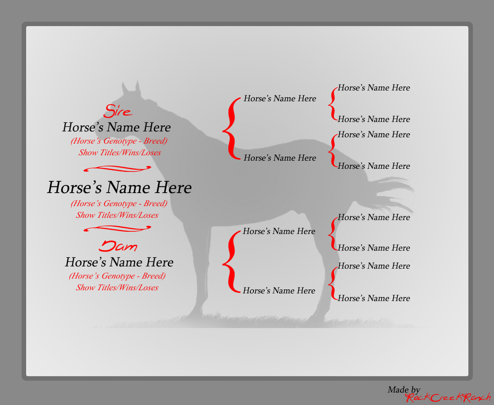 Horse Pedigree Chart by RockCreekRanch on DeviantArt