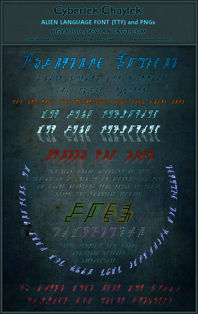 Cybertek Chaylek Font (TTF) and PNGs