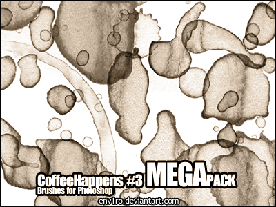 CoffeeHappens .3. MEGA Photoshop Brushes Pack