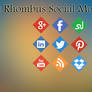 Flat Rhombus Social Media Icons