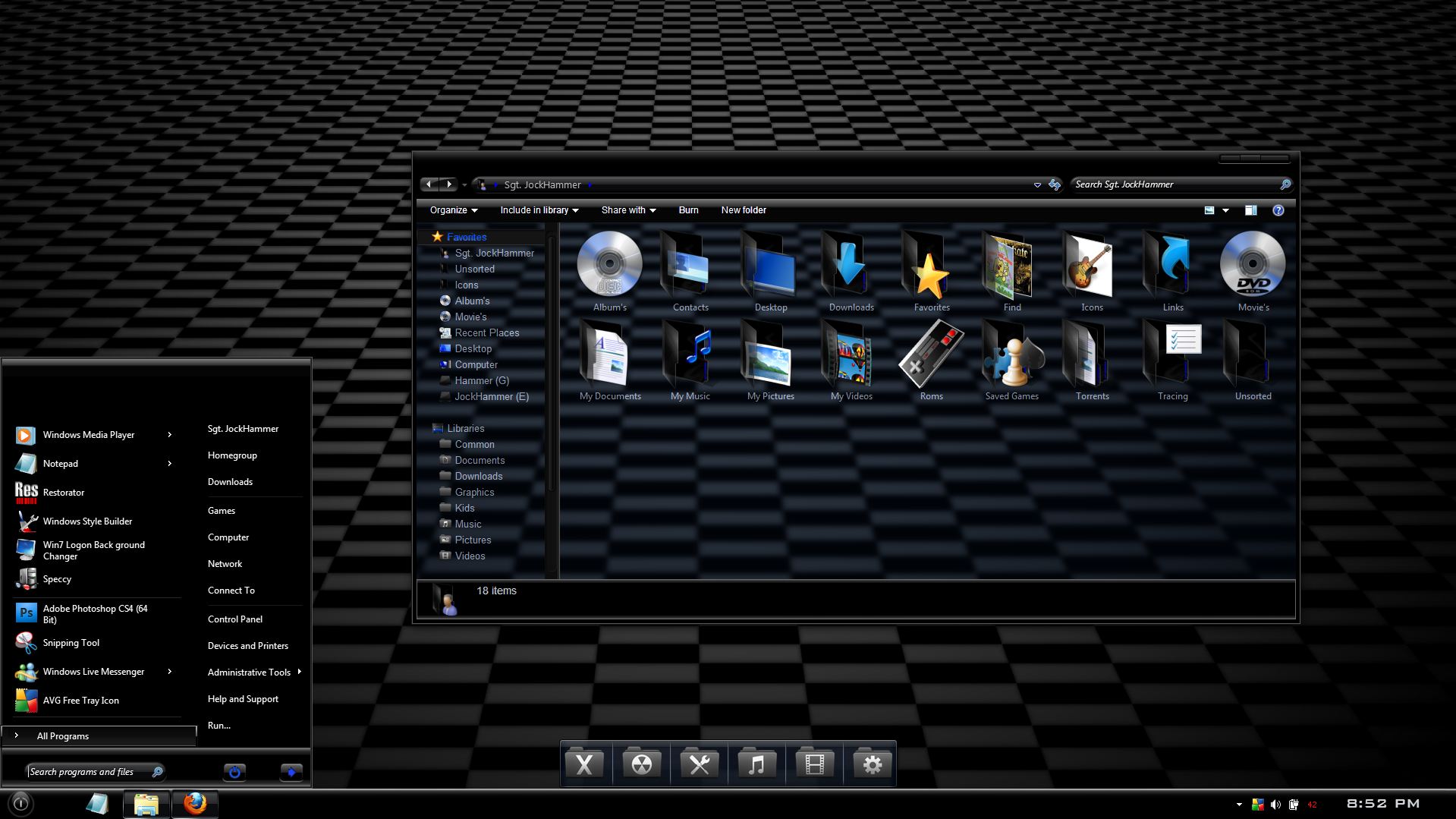 Windows 7 theme : Ebony v2