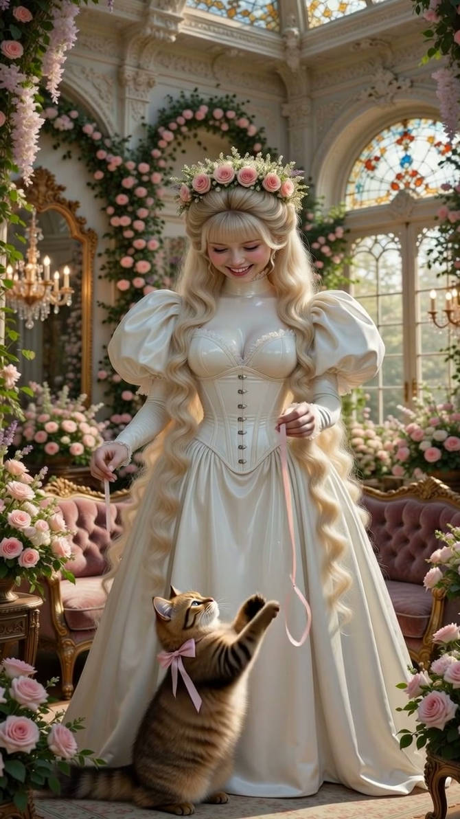 Victorian beauty and her cat by aimeemorgan on DeviantArt