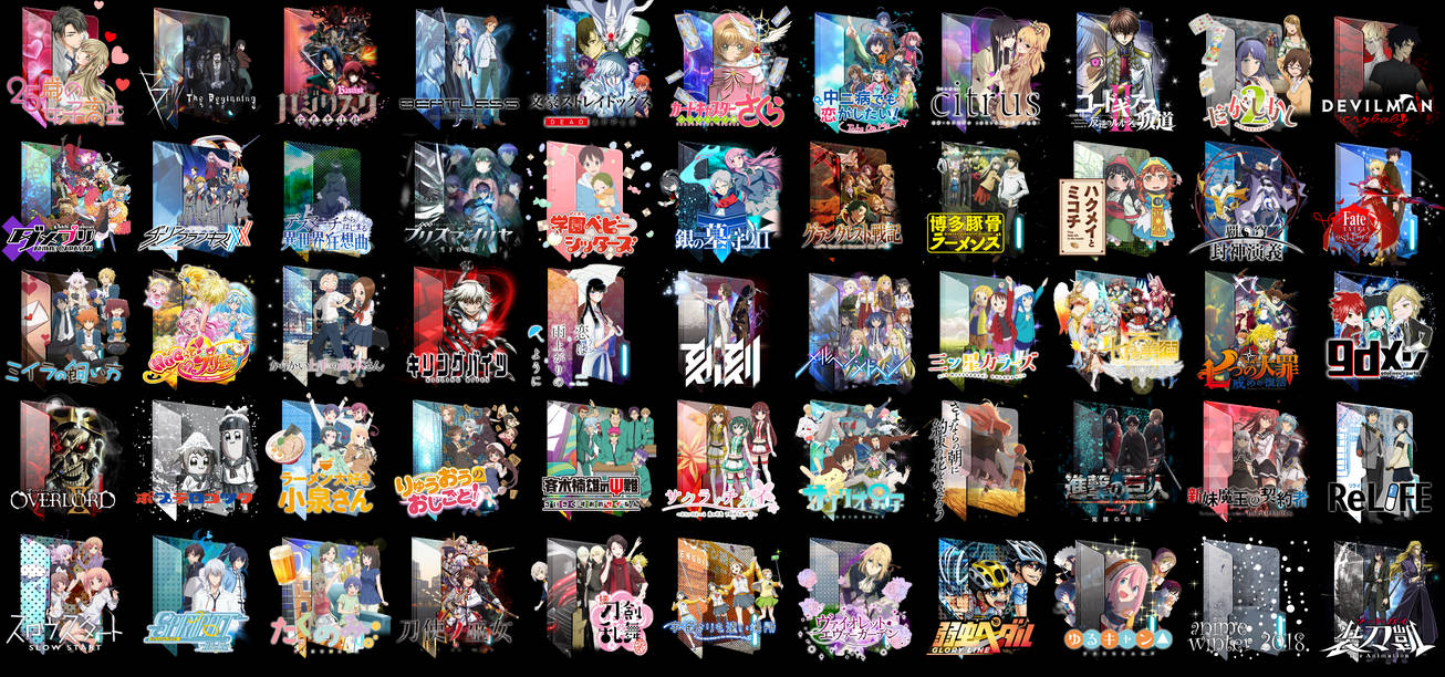 Anime Winter 2018 Folder Icon Pack By Kiddblaster On Deviantart