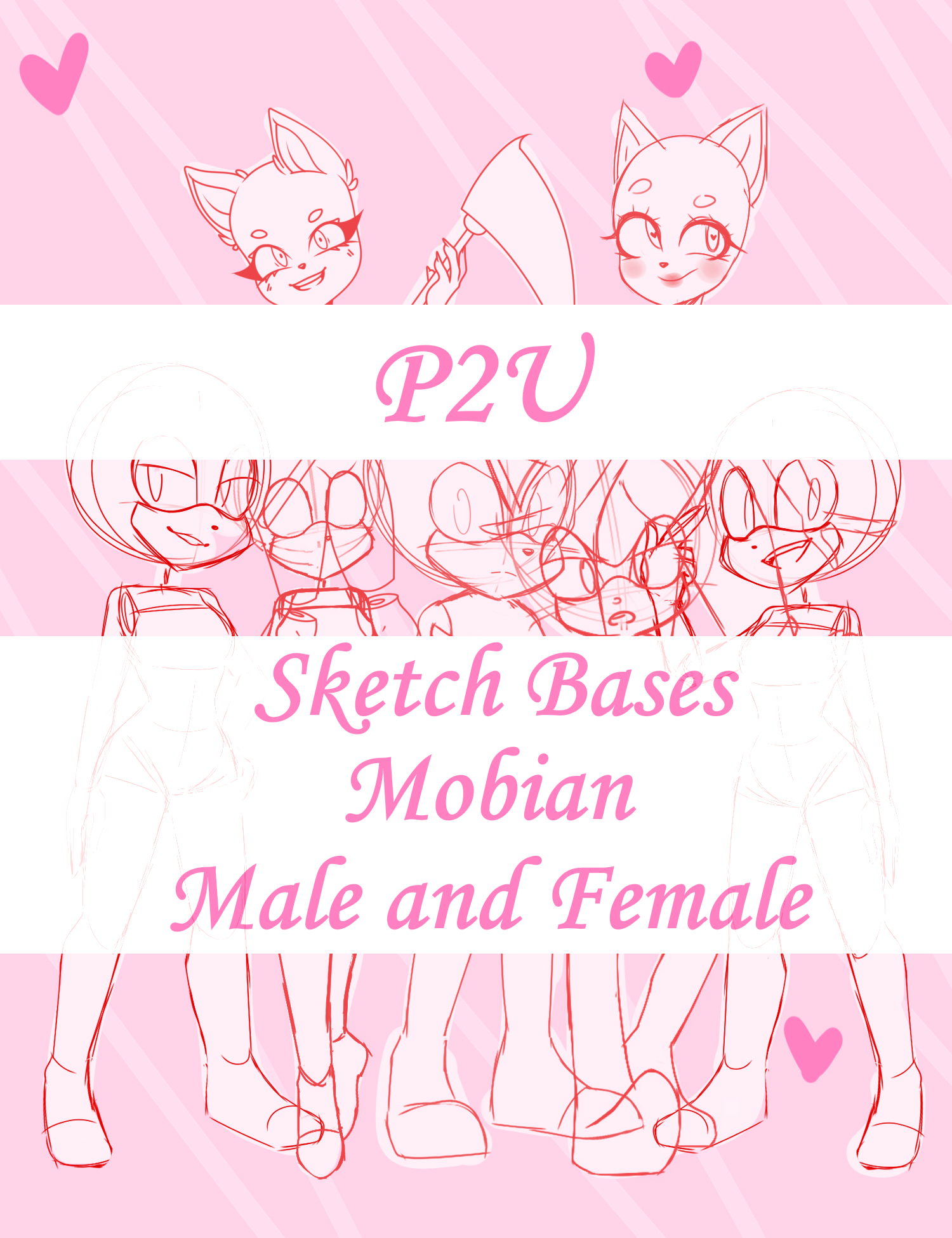 .:Pack Sketch Base:. Mobian Male and Female by SAO-0 on DeviantArt
