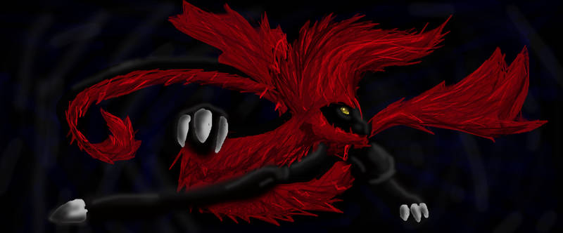 Black Dragon with Red Fur