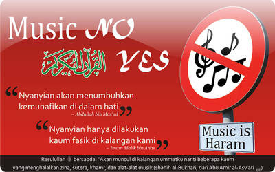 Music is Haram - Islamic Wallpaper