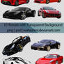 10 Ferraris with transparent background |PSD |PNG