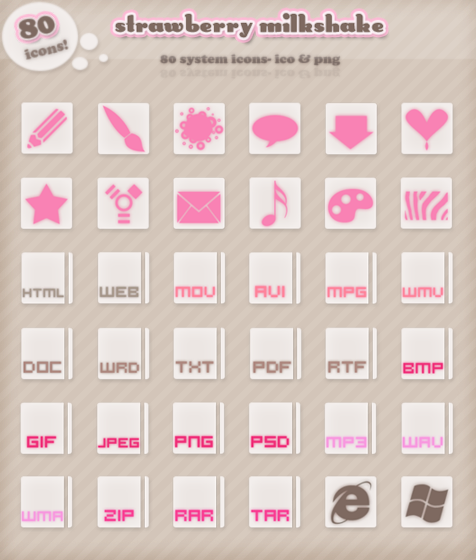 Strawberry Milkshake sys icons