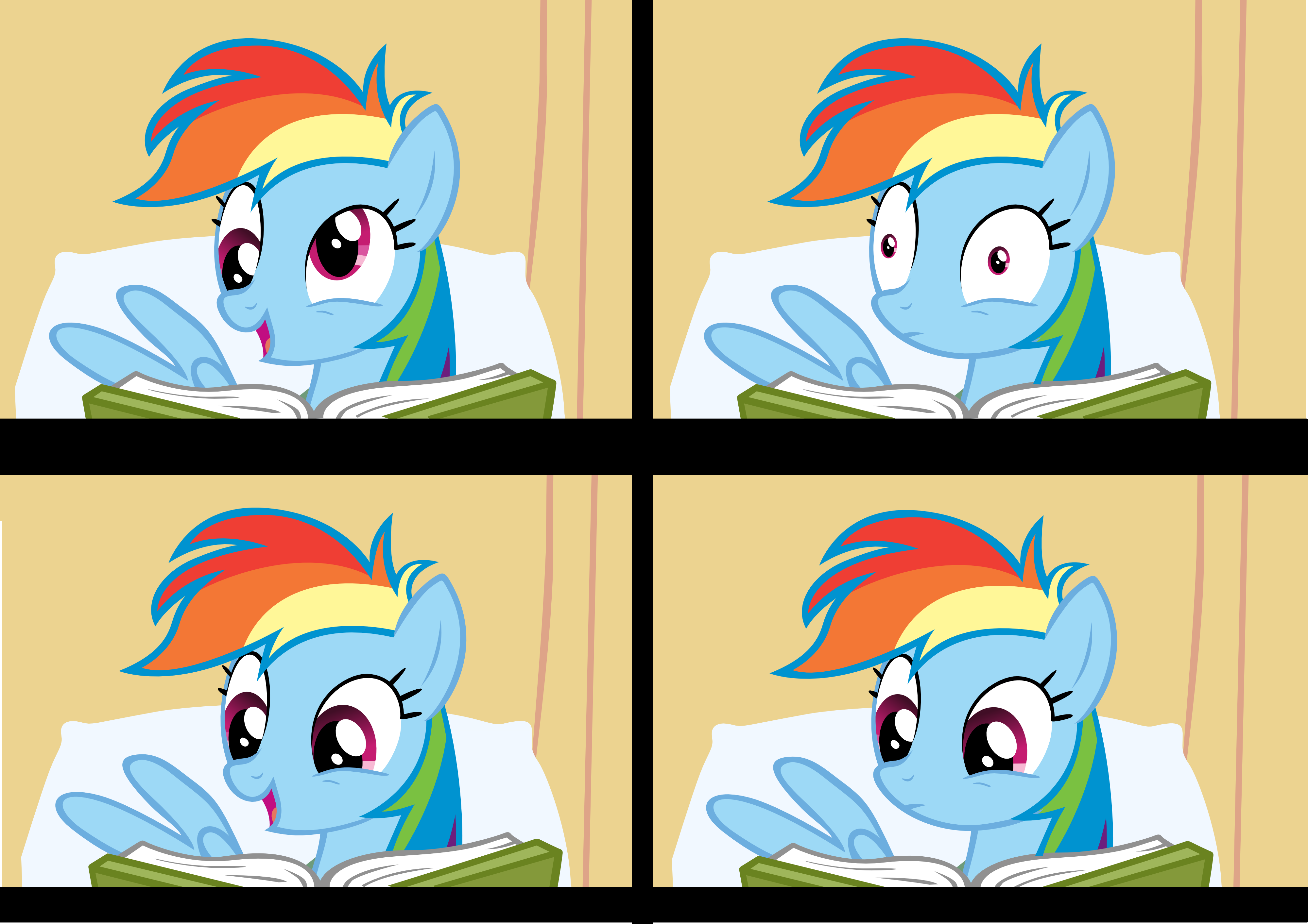 what's rainbow dash reading reaction set 1 by brainchildeats on DeviantArt