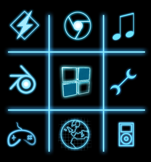 Neon glow icon set