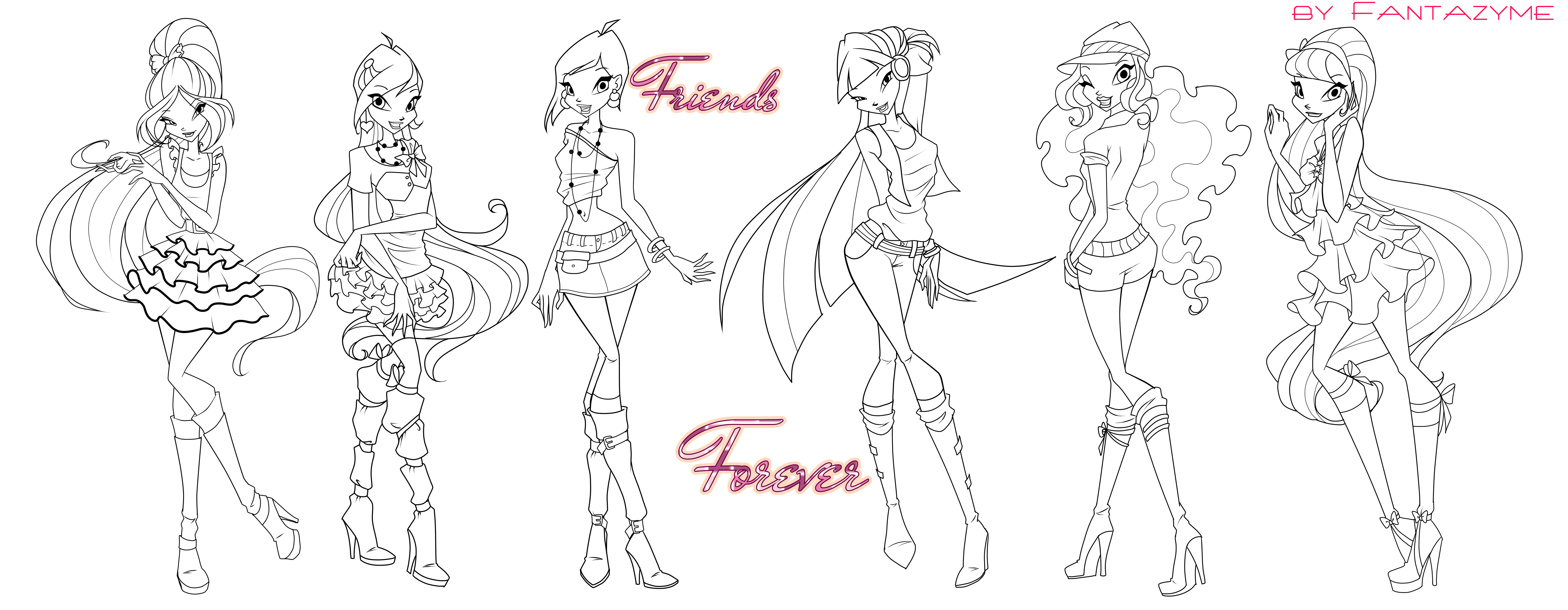 Winx friends forever coloring