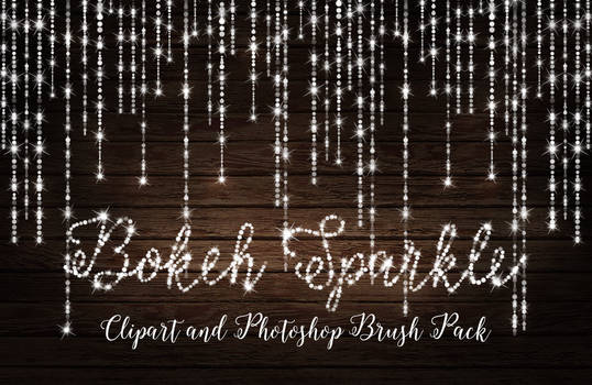 Bokeh String Lights Clipart and Photoshop Brushes