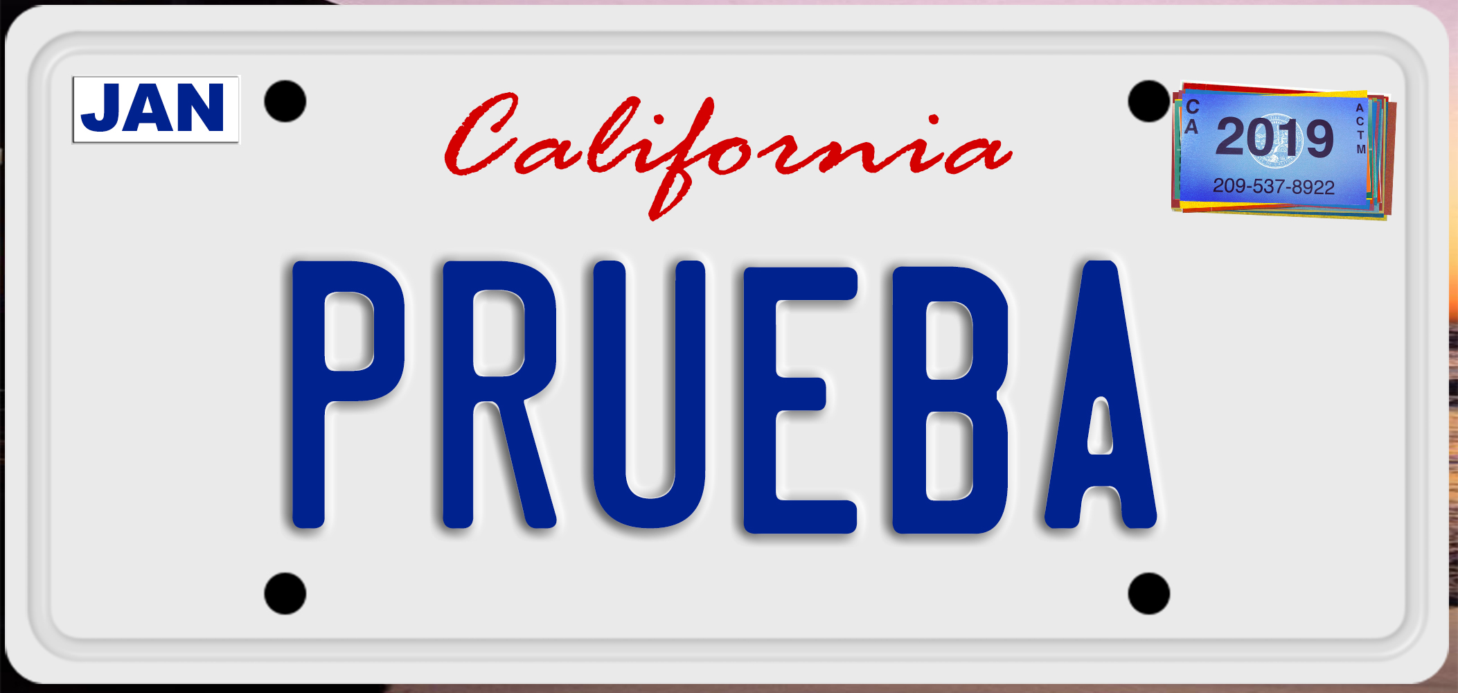 License Plate California PSD Editable by GibranPolendo on DeviantArt