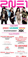 Pack of Logos and Fonts of 2NE1
