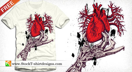 Skeleton Hand Holding Anatomical Red Heart T-shirt