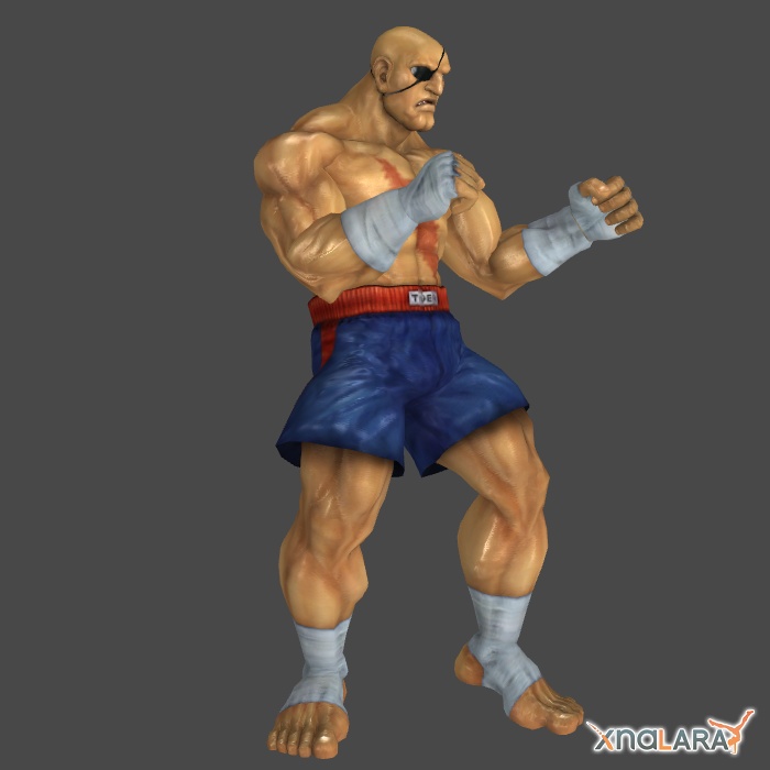 Sagat 1p outfit for XNALara