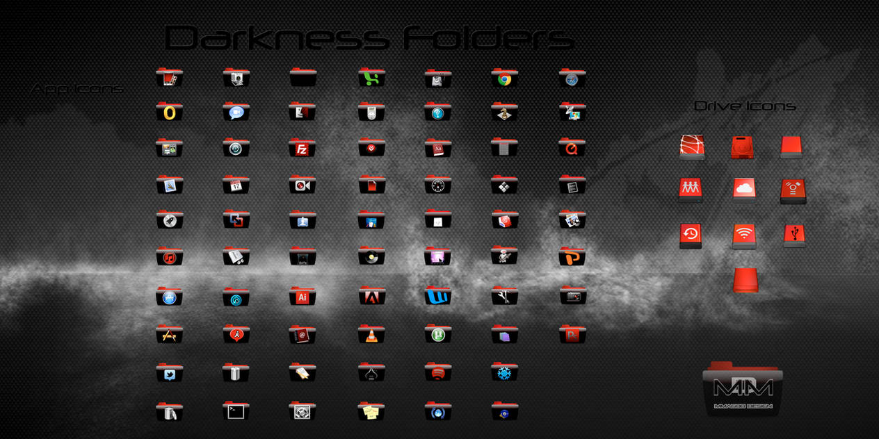 Darkness Folders for OSX (Full Icon Set)