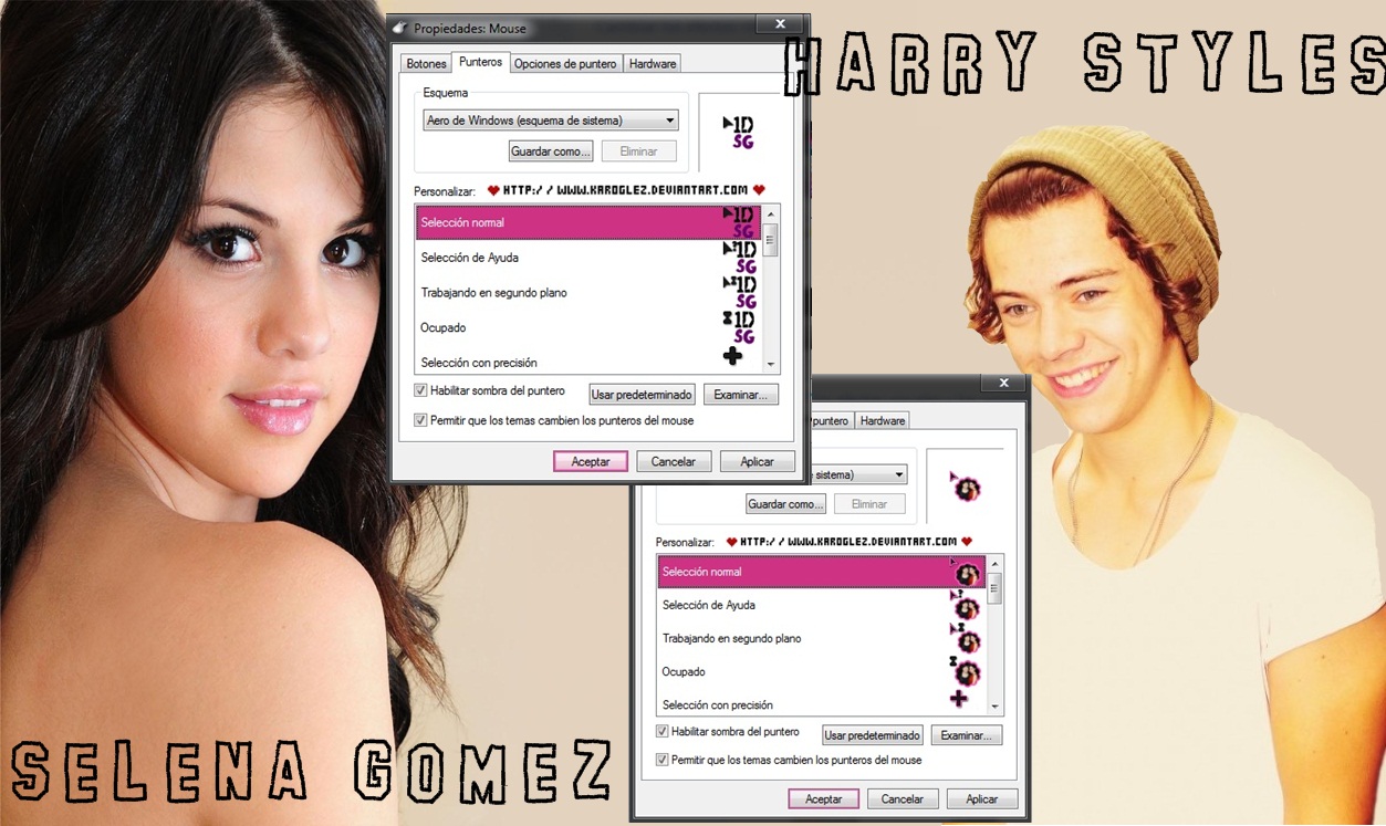 Cursor/Puntero Selena Gomez y Harry Styles .ZIP