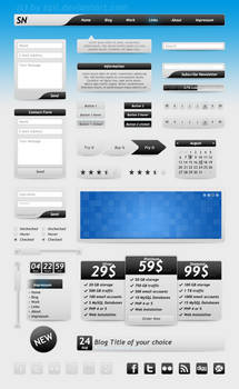 Web Interface Elements - Black