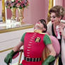  Anal plug in place, sprayed, Robin is a love toy.