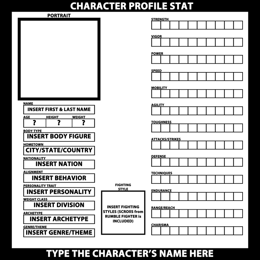 Character Profile Stat Template by NeonStudioKnightZone on DeviantArt Character Profile Stat Template by NeonStudioKnightZone on DeviantArt