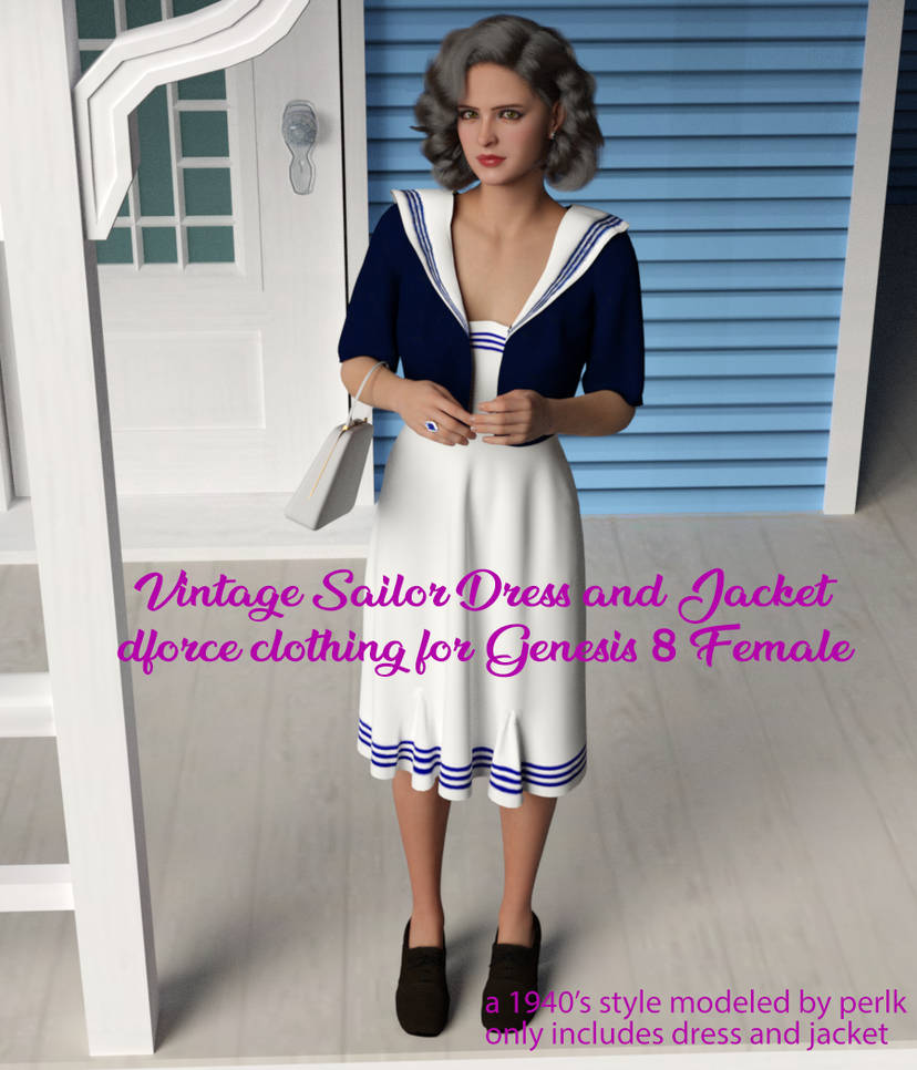 Dark sailor dress KF81538