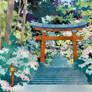 Japanese Temple with whimsical athmosphere