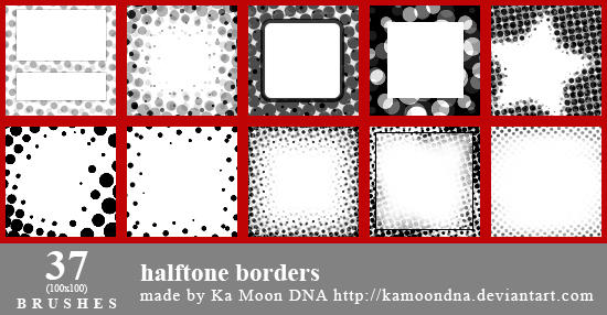 37 halftone borders brushes by KaMoonDNA on DeviantArt