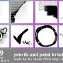 29 pencils and paint brush icon text