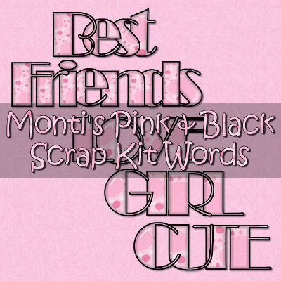 Monti's PinkBlack Words Kit