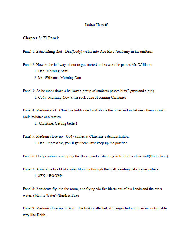 Janitor Hero Chapter 3 Script by JJaz1 on DeviantArt