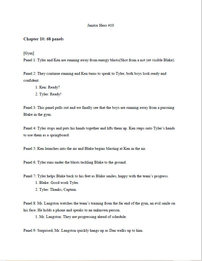Chapter Script Janitor Hero Chapter 10 Script by JJaz1 on DeviantArt