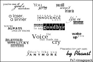 Placebo lyrics brush set