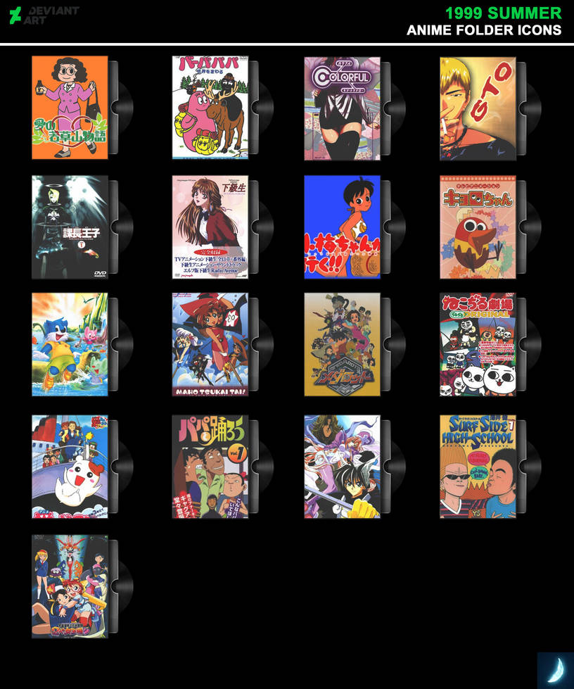 Get Wallpaper 1999 Summer Anime Folder Icons Pack By Mikamikapd On Deviantart Free HD