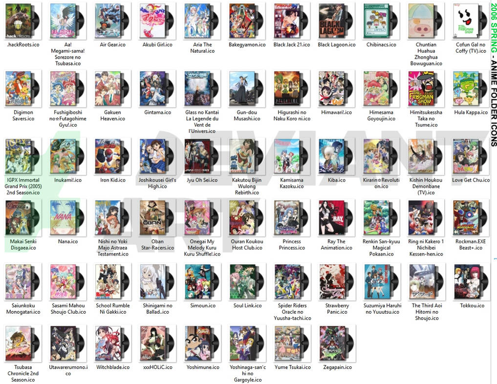 2006 Spring - Anime Folder Icons PACK by mikamikapd on DeviantArt