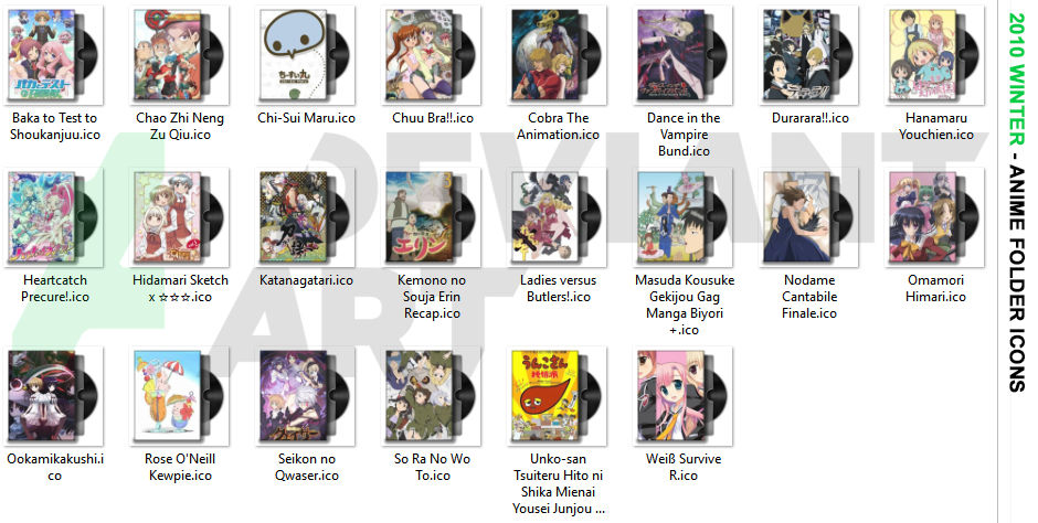 Get Wallpaper 2010 Winter Anime Folder Icons Pack By Mikamikapd On Deviantart Free HD