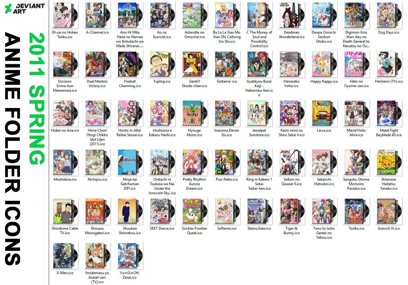 2011 Spring - Anime Folder Icons PACK by mikamikapd on DeviantArt