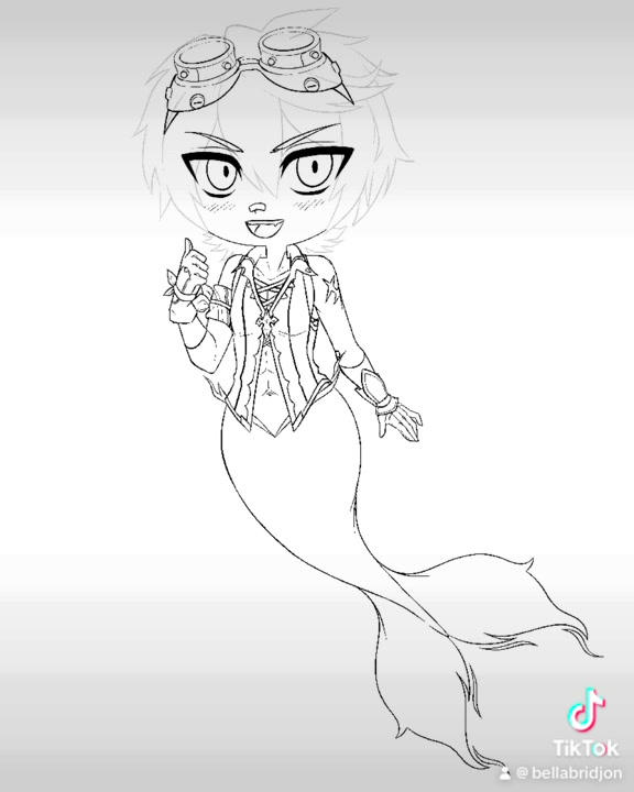 Bennett Genshin Impact Pyro Mermaid [Tiktok] by BellaBridjon on DeviantArt