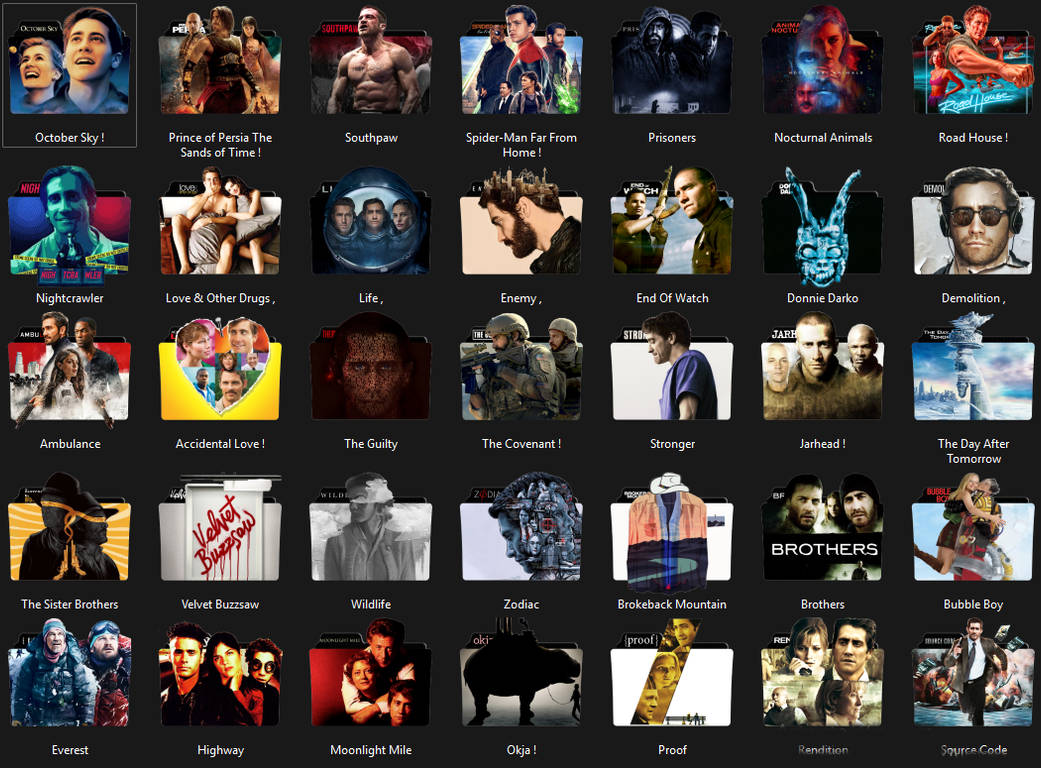 Jake Gyllenhaal Folder Icons Collection _35movies by eslam4330 on ...