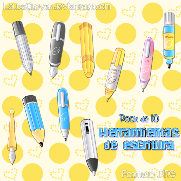 Pack-Herramientas de escritura by LauraClover on DeviantArt