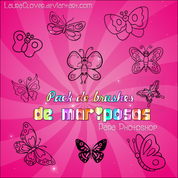 Pack de brushes de mariposas by LauraClover on DeviantArt