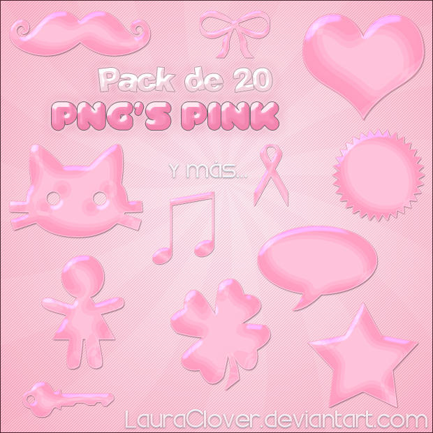 Pack de 20 PNG's Pink by LauraClover on DeviantArt