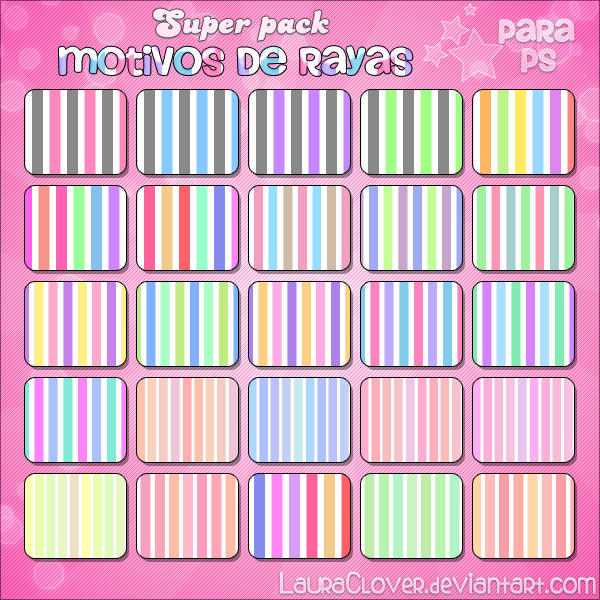 SUPER PACK Motivos de rayas by LauraClover on DeviantArt