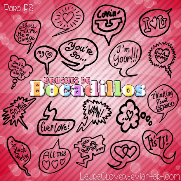 Pack de brushes de Bocadillos by LauraClover on DeviantArt